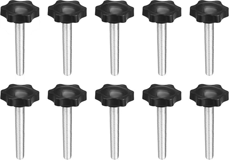 NACX M8 x 50mm Thread Clamping Knob, Thumb Screw, Star Hand Knob Tightening Screw Knob for Machinery, 10Pcs - Image 1