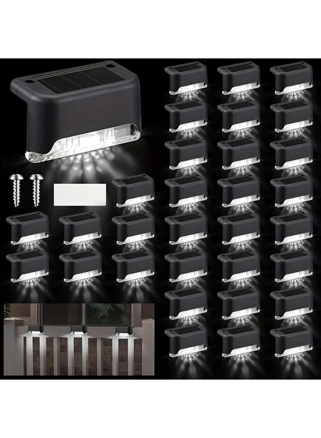 10pcs Black Solar Outdoor Lights Wall Mounted LED For Garden Path Stairs - Image 1