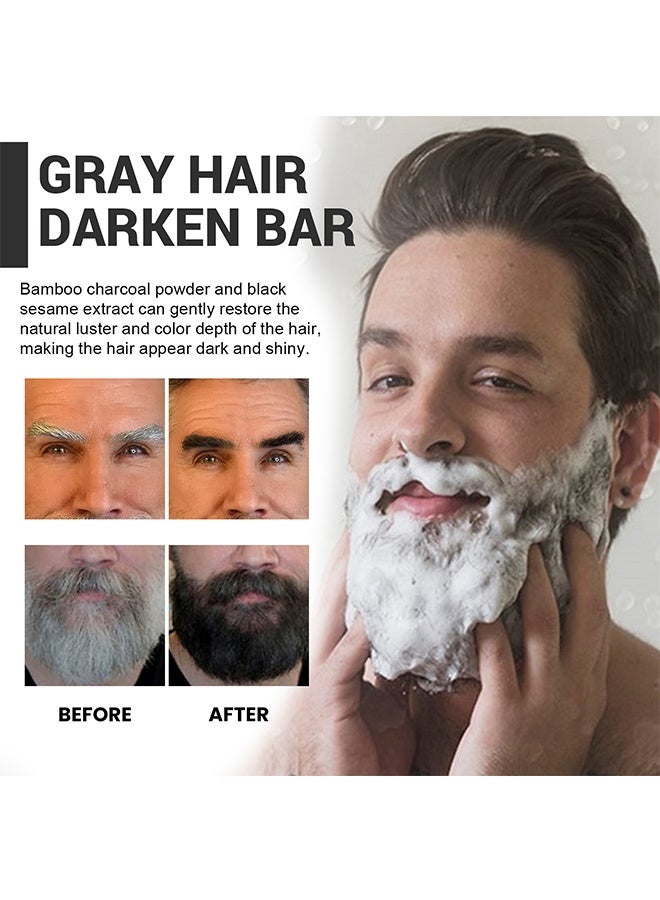 LUNOON Black Soap Grey Coverage Bar Shampoo 50g, hair darkening soap bar with botanical herbal extracts for hair growth and dye free solution to gray hair - Image 4