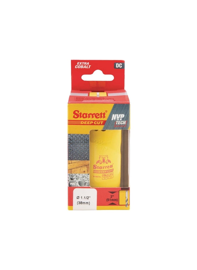 Starrett Starrett BiMetal Deep Cut Hole Saw with Abrasion Resistant HSS Teeth  Ideal for Cutting Metal Steel and Wood  112 25mm Diameter 2 Depth  DCH0112G  - Image 2