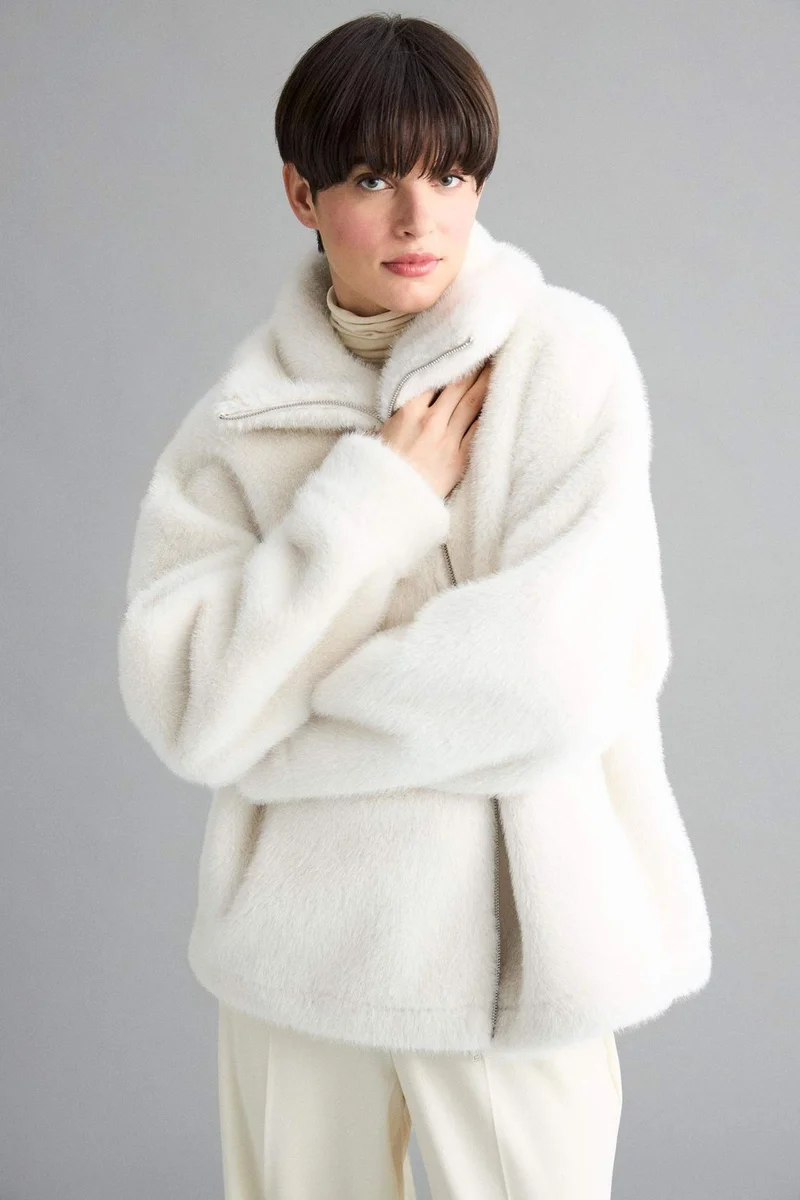 Defacto Regular Fit Faux Fur Jacket