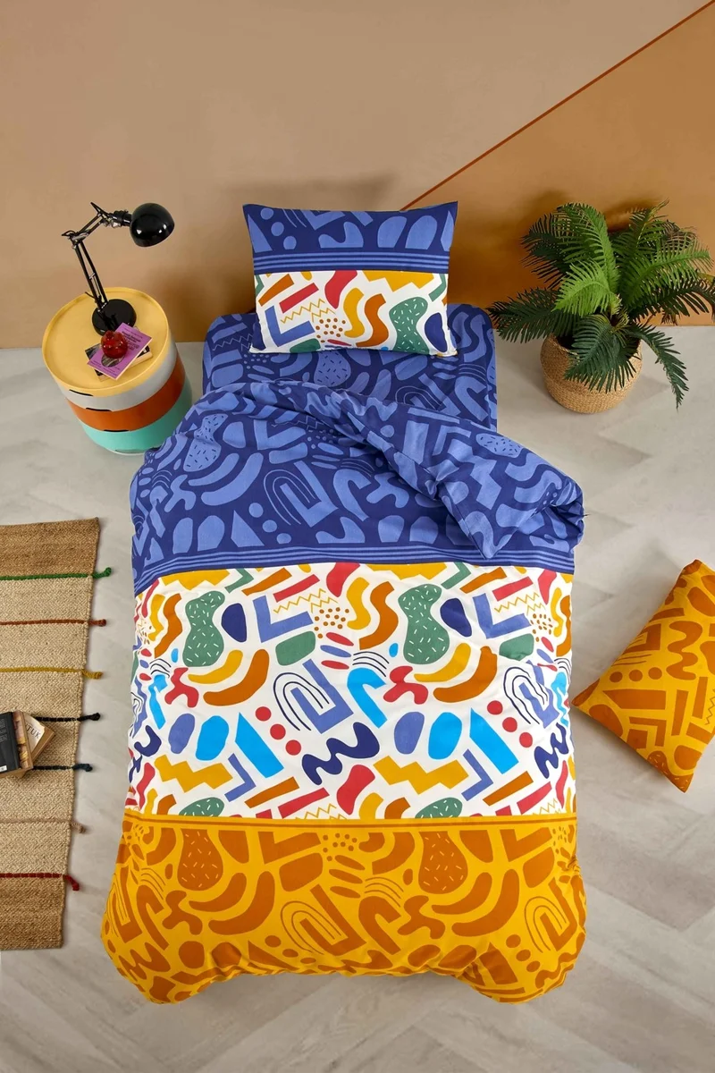 Tabu Home Doodle Colorful Single Duvet Cover Set