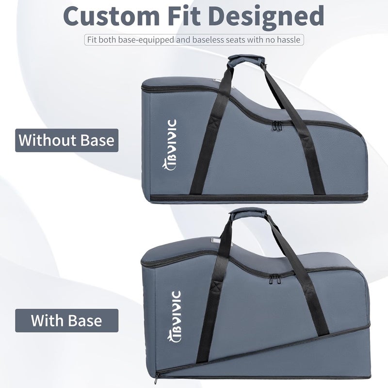 IBVIVIC Car Seat Travel Bag Compatible with UPPAbaby Aria and Mesa Infant Car Seat Travel Bag Car Seat Cover for Airplane Travel Grey - Image 4