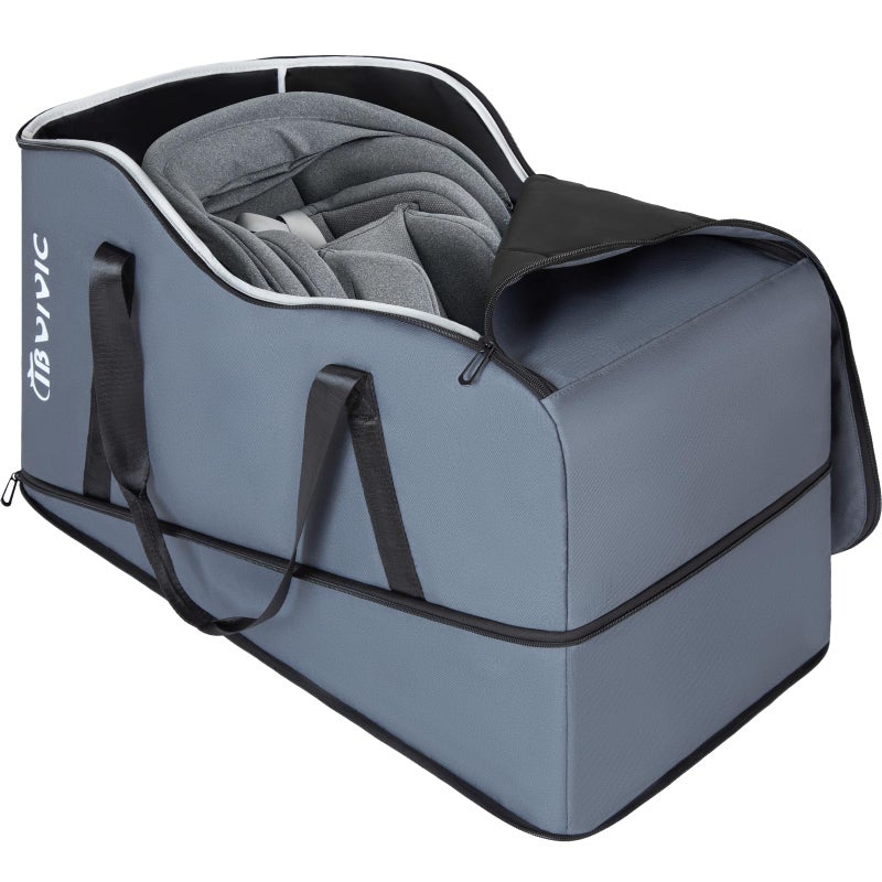 IBVIVIC Car Seat Travel Bag Compatible with UPPAbaby Aria and Mesa Infant Car Seat Travel Bag Car Seat Cover for Airplane Travel Grey - Image 2