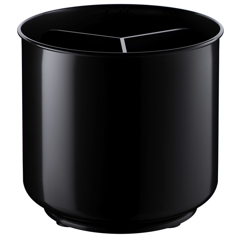 Cooler Kitchen Extra Large and Sturdy Rotating Black Utensil Holder Caddy with No-Tip Weighted Base, and Gripped Insert - Rust Proof and Dishwasher Safe Kitchen Utensils Holder and Cutlery Holder - Image 1