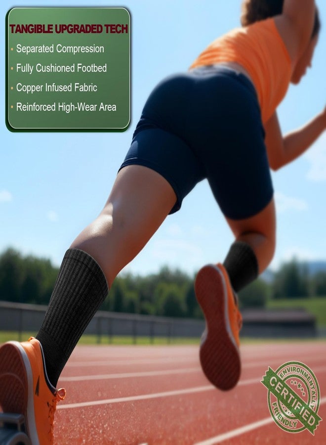 KEMISANT Men Socks, Athletic Crew Socks Compression for Men Sports Running Cushioned Footbed Arch Support(6Pairs,Shoes Size:Men 7-8) - Image 3