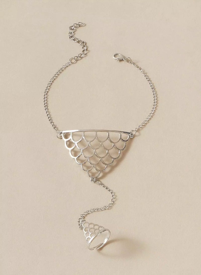 1pc Finger Ring Chain Bracelet  - Image 2