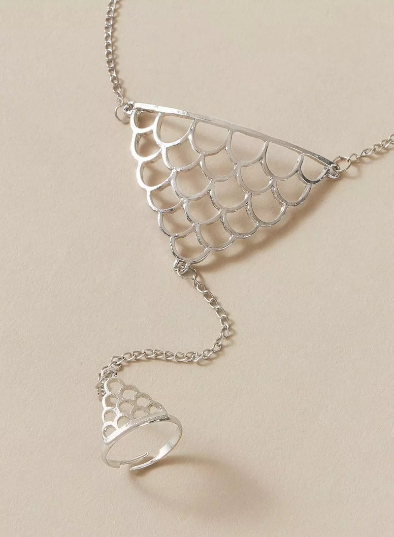 1pc Finger Ring Chain Bracelet  - Image 4