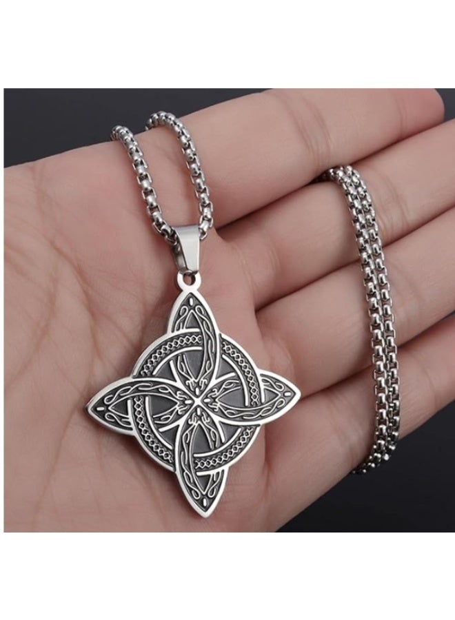 لاتين قلادة رجالية من التيتانيوم والفولاذ، فضية اللون، بتصميم عصري أنيق، سلسلة ترقوة متينة، إكسسوار مثالي لأعياد الميلاد والعيد، مجوهرات عصرية مضادة للحساسية ومتينة - Image 4