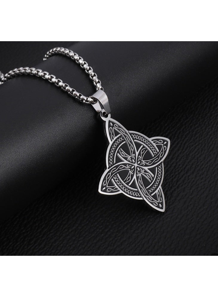 لاتين قلادة رجالية من التيتانيوم والفولاذ، فضية اللون، بتصميم عصري أنيق، سلسلة ترقوة متينة، إكسسوار مثالي لأعياد الميلاد والعيد، مجوهرات عصرية مضادة للحساسية ومتينة - Image 2