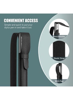 Fintie Pencil Holder Compatible With Remarkable 2, Stylus Pouch Pu Leather Pen Sleeve Portable Elastic Pencil Case Cover For Remarkable 2/Boox/Scribe Stylus Pen, Black  - Image 2