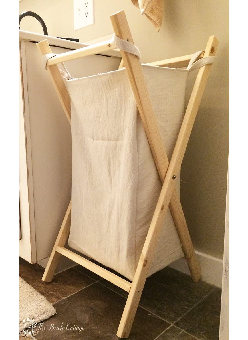 Aarswa Frame Laundry Hamper wooden Frame with Canvas Bag dimension 20x16x38 inch 