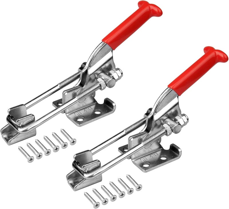heneng 2 Pcs Adjustable Toggle Latch Clamp, Length: 6-3/4", 440 Lbs Load Capacity Quick Release Toggle Clamp, 304 Stainless Steel - Image 1