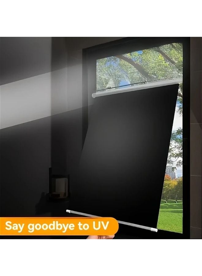 Black Easy Install Shading Curtains 58x125 cm Suction Cup Design No Drilling - Image 4