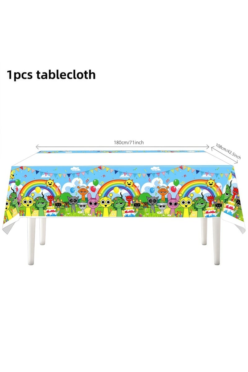 12inch 1pcs tablecloth Sprunki Birthday Party Decoration Tableware Cup Plate Tablecloth Balloon Cake