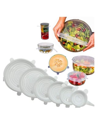 Silicone Stretch Lid, 6-Pack of Multi Size Reuseable Food Storage Covers, Fresh Saver Covers Wrap Bowl Pot Cup Lid- BPA Free, Dishwasher, Microwave, Oven and Freezer Safe (Transparent) - pzsku/Z744D38FBE263BC902884Z/45/_/1685442852/8b9149e6-ed96-40a9-8920-95f5d821e00e