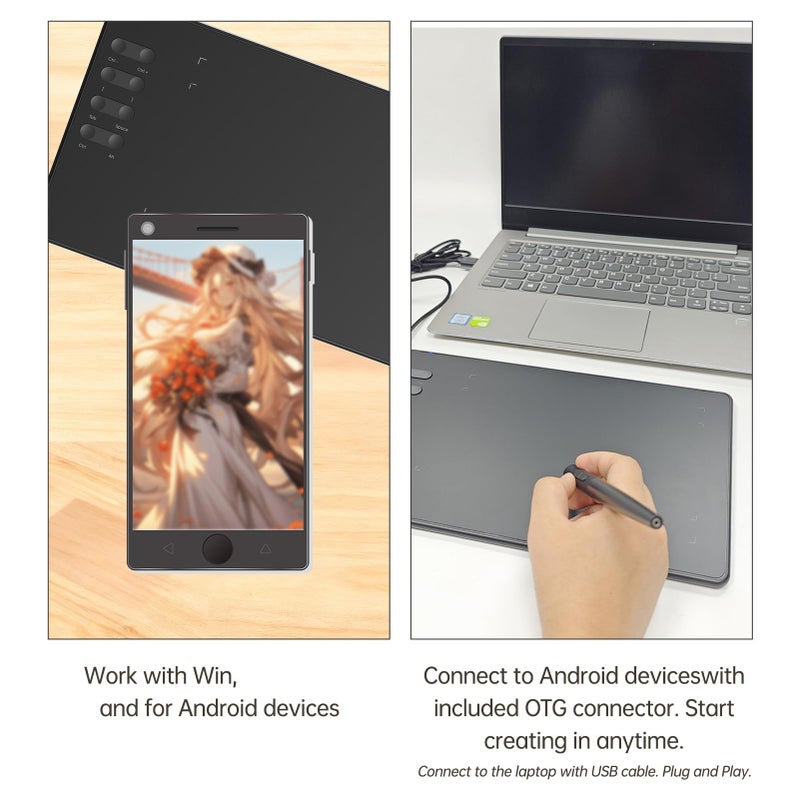 P5 Graphic Drawing Tablet 195x122mm Active Area with Stylus Compatible with PS Illustrator for Design and Online Teaching - Image 5