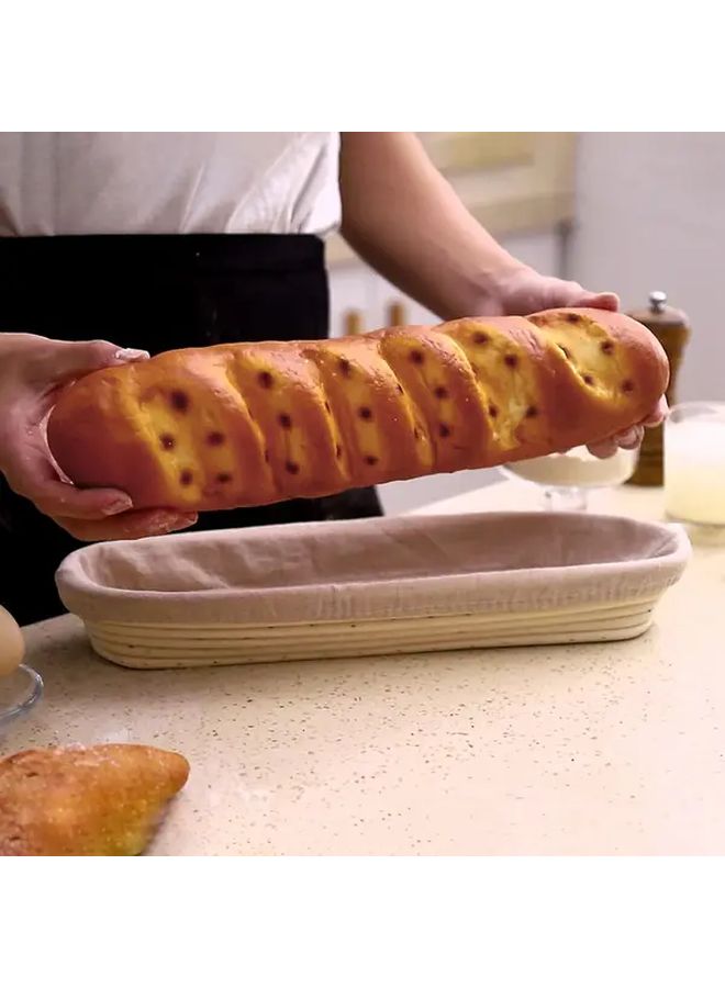 Baguette Bread Proofing Basket 17.32 In With Cloth Liner Perfect Gift For Holiday - Image 2