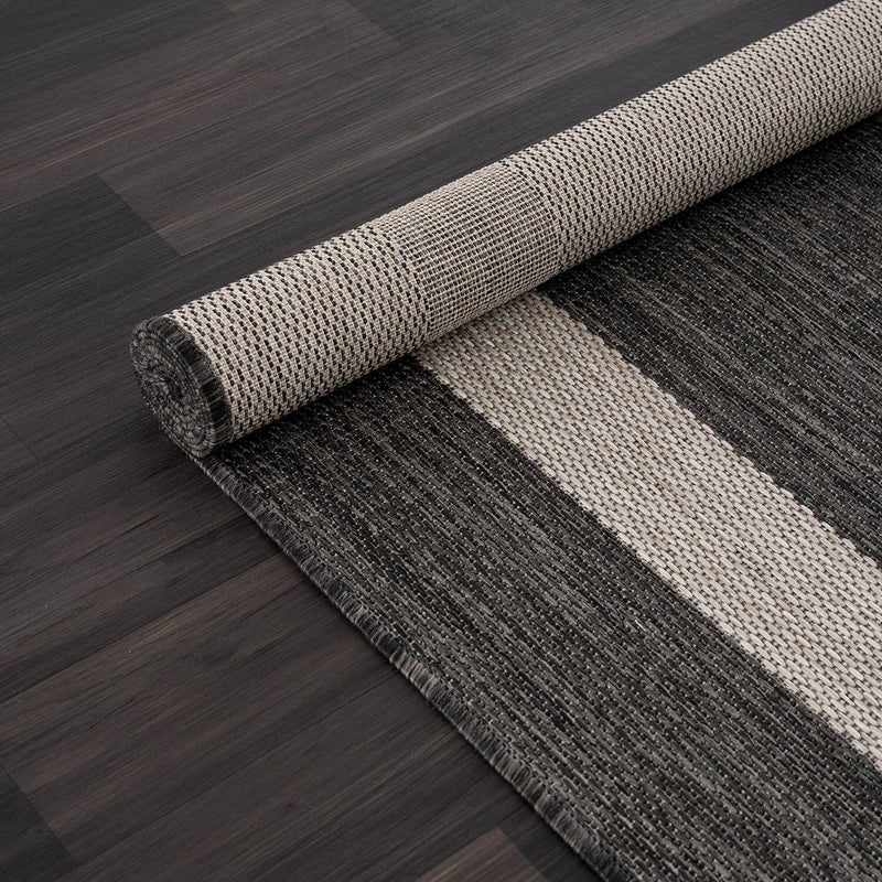CAMILSON Outdoor Rug 5x7,Modern Outside Rugs for Patios Porches Waterproof Durable Washable Non-Shedding, Easy-to-Clean Indoor Outdoor Area Carpet (5 x 7, Bordered - Dark Gray/Light Gray) - Image 5