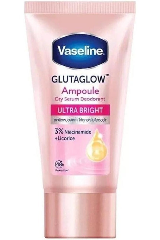 فازلين أمبولة جلوتا جلو سيروم مزيل للعرق فائق الإشراق 3% نياسيناميد + عرق السوس 45 مل