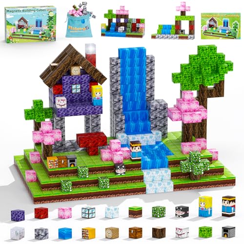 KIZJORYA Magnetic Blocks 108PCS Magnetic Building Blocks for Kids STEM Build Magnets Forest World Set for Toddler Birthday Xmas Gifts Montessori Sensory Toys for Boys Girls Aged 312 1 Magnet Cubes - Image 1