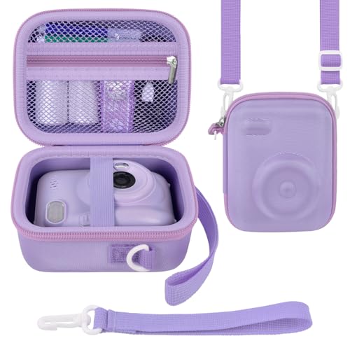 ALKOO Instant Print Camera Case Compatible with Gofunly Camera, Digital Camera Bag for Esoxoffore/for LETSHAHA/for JPVERLY/for Hangrui, Storage for Printer Paper and 32GB SD Card- Purple (Box Only) - Image 1
