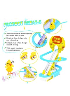 MAGIC VAULT 3 Slide Toy, Funny Automatic Stair-Climbing Ducklings Cartoon Race Track Set Little Lovely Slide Escalator with Lights and Music_3 Duck Included  - Image 5