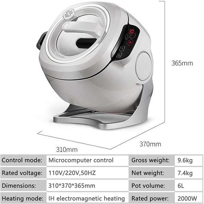 ylpddmm 2000W Commercial Food Processor, Drum Type Food Processor, Stir-Fry Machine Cooke,Multifunctional Stir-fry Machine,360 Rotating And 3d All-Round Heating - Image 2