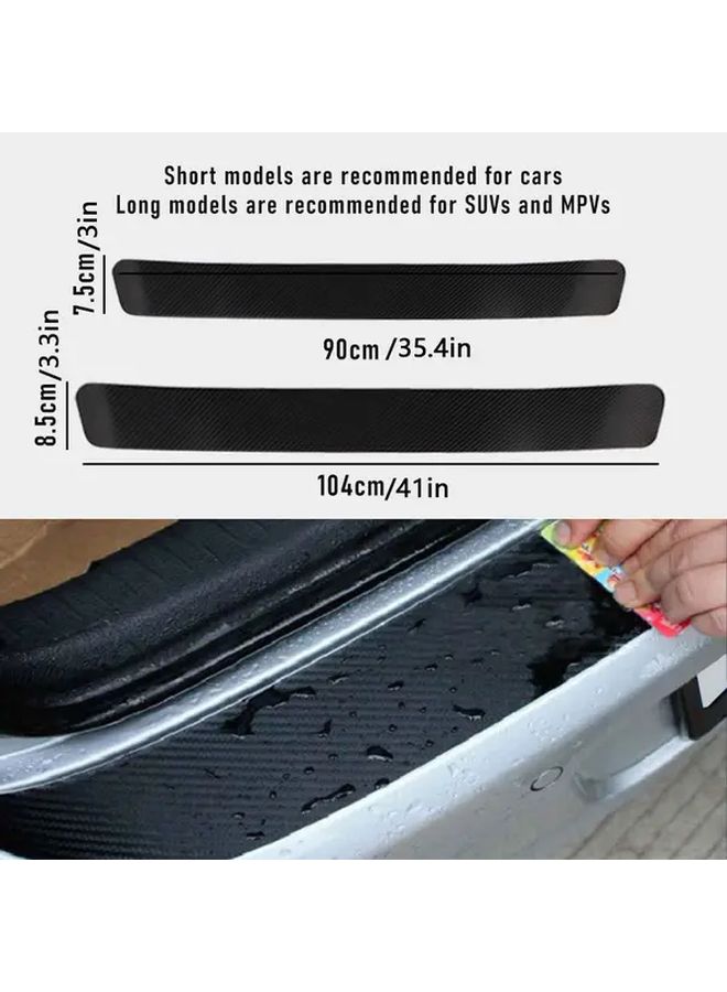 Universal Rear Bumper Anti Kick Scratch Protection Sticker Strip 3D Carbon Fiber Film Black 40 94inch - Image 5