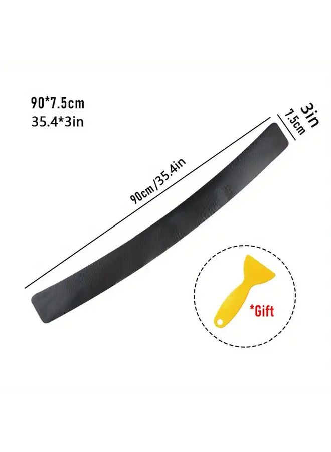 Universal Rear Bumper Anti Kick Scratch Protection Sticker Strip 3D Carbon Fiber Film Black 40 94inch - Image 3