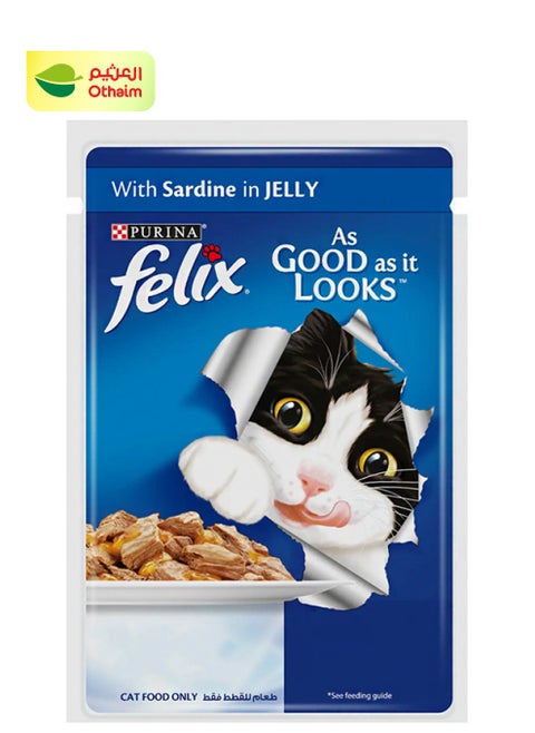 Felix Wet Cat Food with Sardine in Jelly , 85g