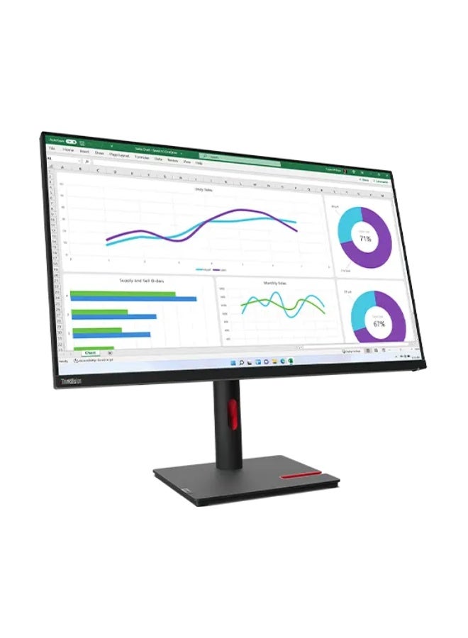 Lenovo [63D3GAT1SD] Lenovo ThinkVision T32h-30 31,5 inch 2K QHD Monitor (IPS Panel, 60Hz, 4ms, HDMI, DP, USB-C, Ethernet, Phone Holder) - Tilt/Swivel/Lift/Pivot Stand ,3Years warranty 63D3GAT1SD Black - Image 2