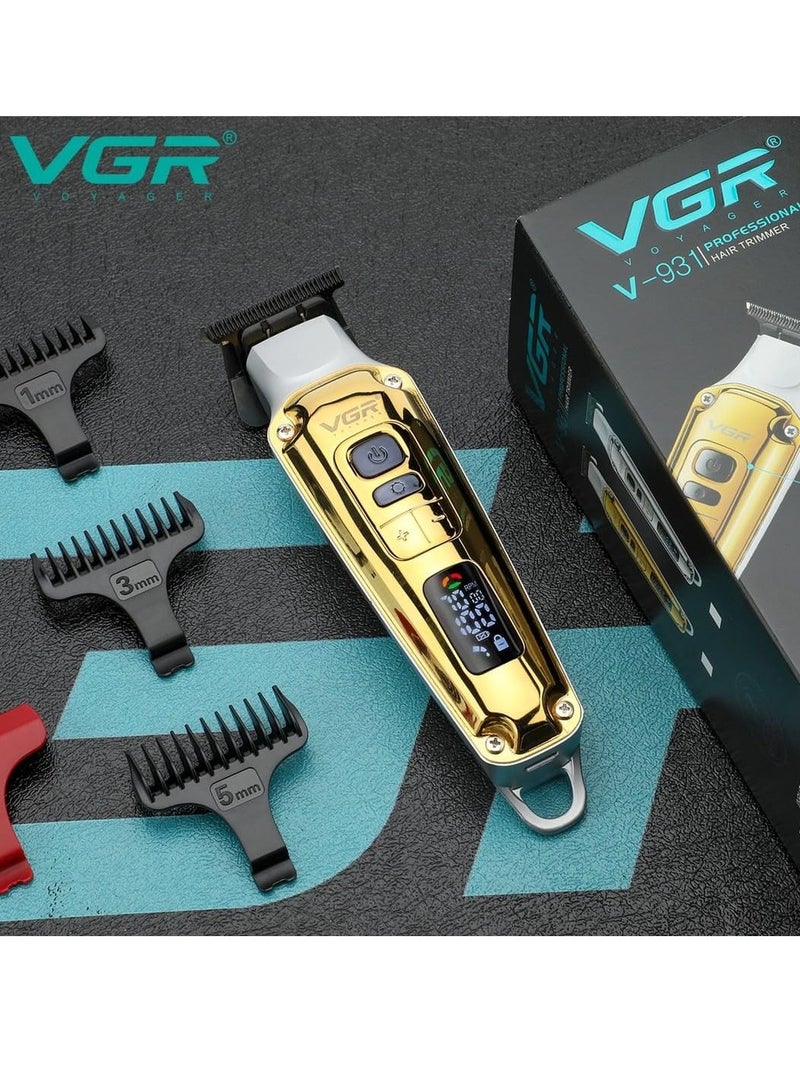 VGR V-931 Professional Hair Trimmer with Digital Display, 5500-7000RPM Button, Ceramic & Powder Metallurgic Blade,4 Cutting Combs, 240min Runtime,1600mAh Lithium Battery - Image 2