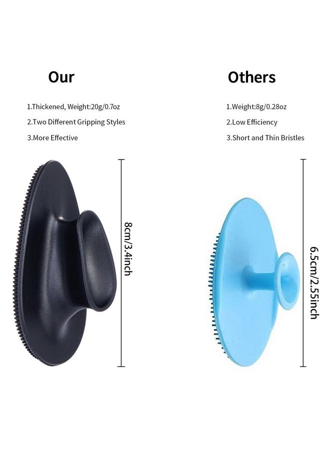 Beomeen 4 Pack Silicone Face Scrubberbeomeen Facial Cleansing Brush Soft Silicone Facial Exfoliation And Massage Brush Blackhead Scrubber For Men And Women (Black)  - Image 2