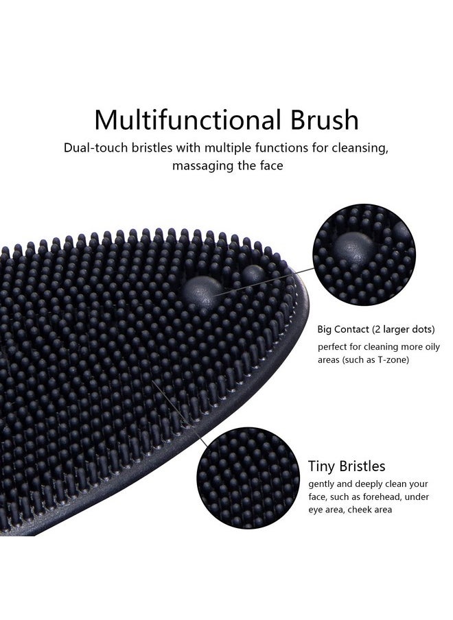 Beomeen 4 Pack Silicone Face Scrubberbeomeen Facial Cleansing Brush Soft Silicone Facial Exfoliation And Massage Brush Blackhead Scrubber For Men And Women (Black)  - Image 4