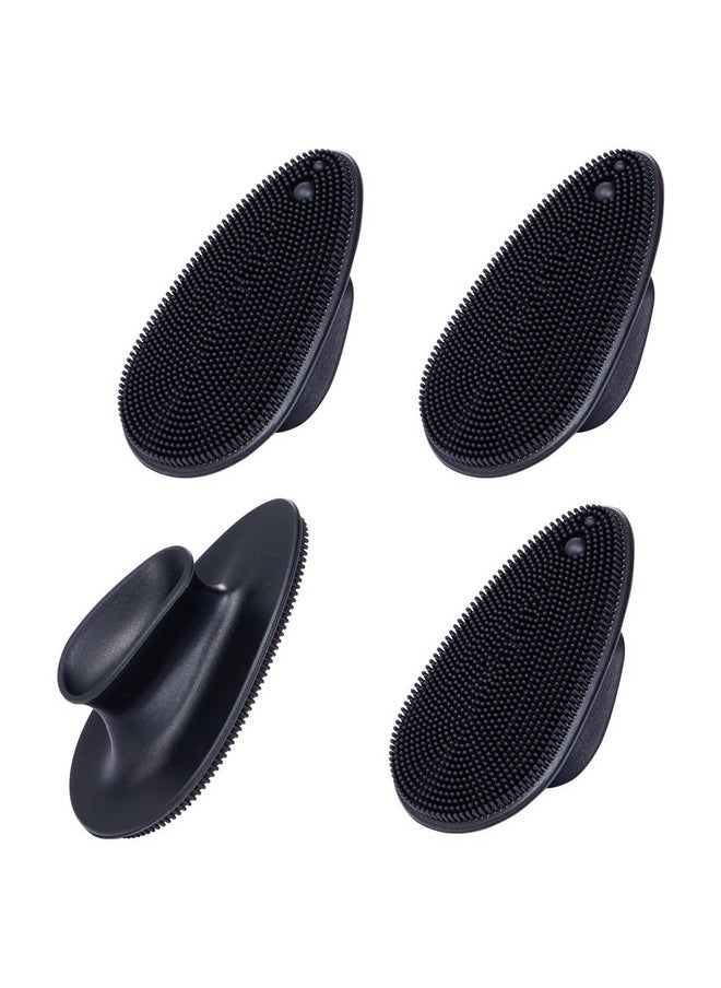 Beomeen 4 Pack Silicone Face Scrubberbeomeen Facial Cleansing Brush Soft Silicone Facial Exfoliation And Massage Brush Blackhead Scrubber For Men And Women (Black)  - Image 1