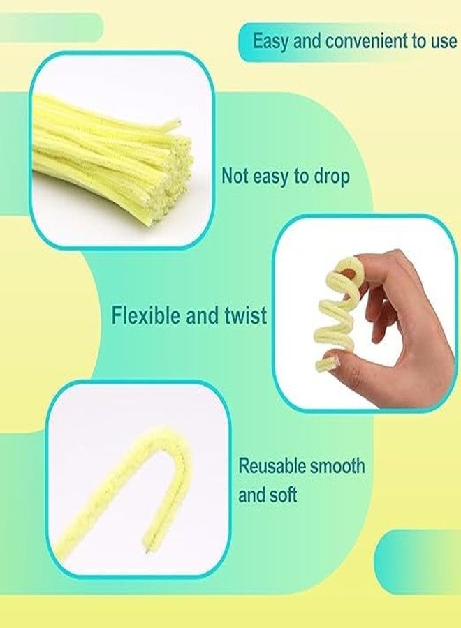 Velme Craft 100Pc Pipe Cleaners Craft Set | Chenille Stem Fuzzy Sticks DIY Craft Supplies for Art Projects Activities, Decorations, Flower Making, Modeling & Sculpting (pastel yellow) - Image 2