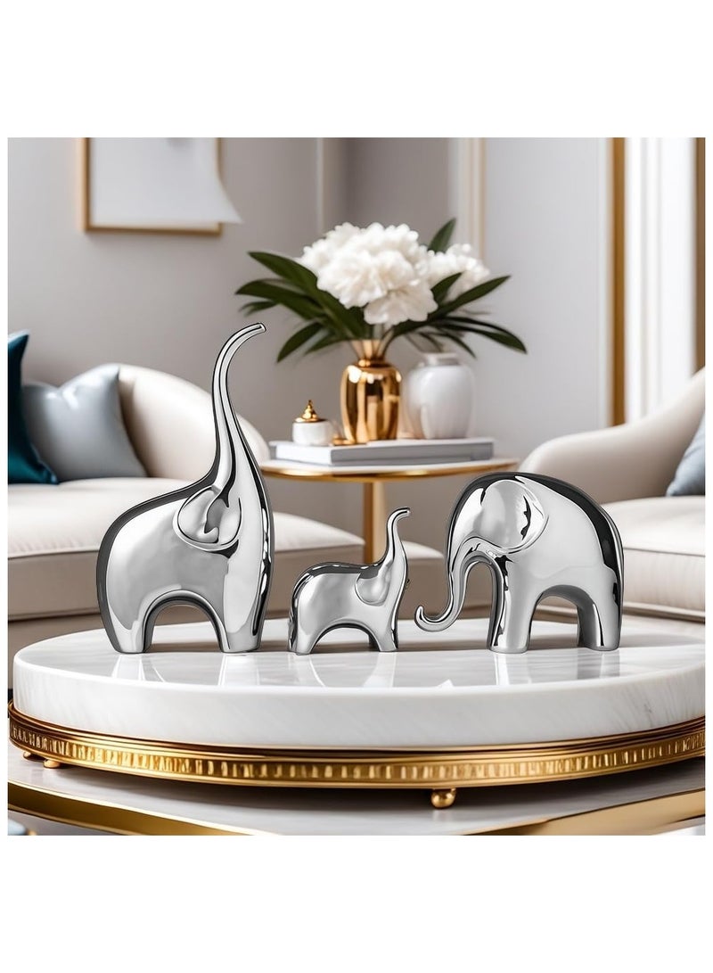 My Pumpkin Modern Ceramic Decor Statue Elephant Home Decorations for Living Room,Shelf Modern Bookshelf Figurines Desk Sculpture Table Decor 3 Pieces - Image 2