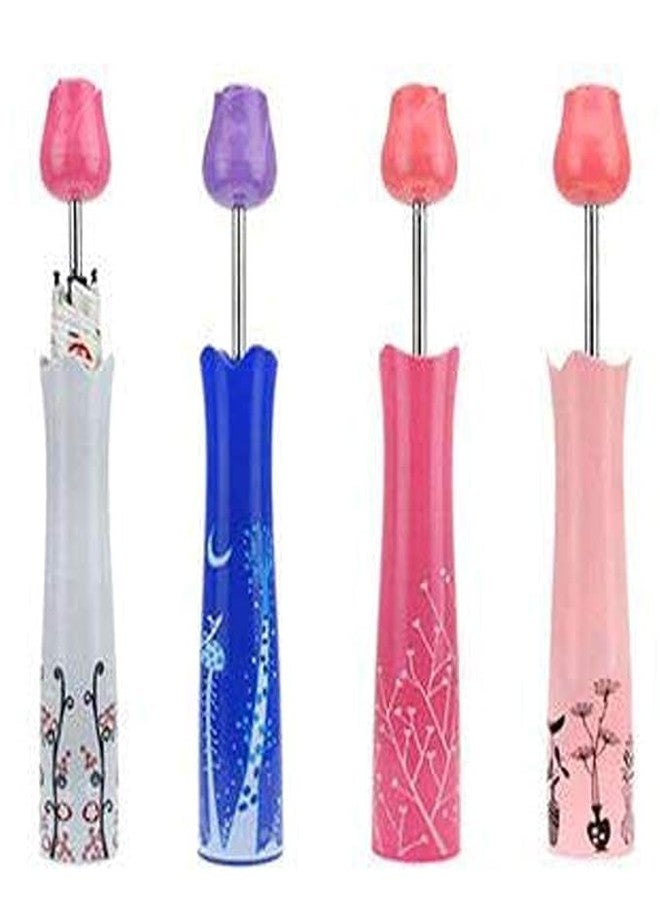AESTROKE Rose Umbrella Lightweight Waterproof Uv Protection Mini Folding Creative Rose Flower Case Canvas Plastic Umbrella [multicolor][1 pcs] - Image 4