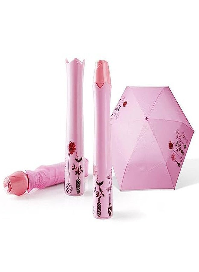 AESTROKE Rose Umbrella Lightweight Waterproof Uv Protection Mini Folding Creative Rose Flower Case Canvas Plastic Umbrella [multicolor][1 pcs] - Image 2