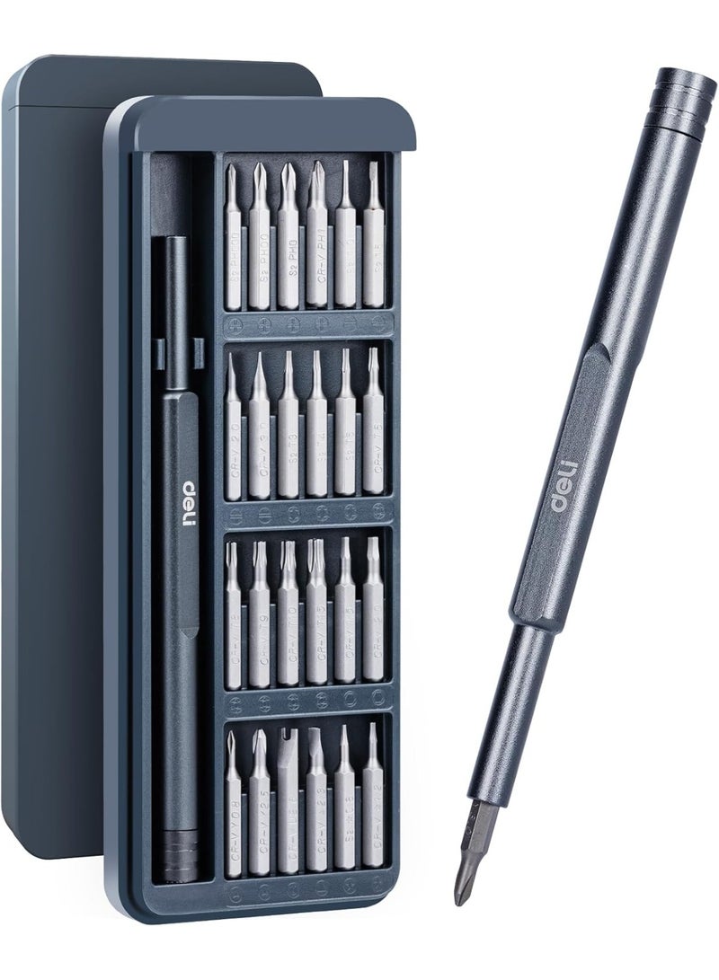 Deli 25-in-1 Precision Screwdriver Sets Magnetic Mini Repair Tool Kit for Home, DIY, Computer, Controller, Glasses, Drone, Watch, Phone, Pad, Switch, PS5, XBOX, Macbook, Electronic. Gift for man. - Image 1