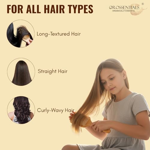OROSSENTIALS Neem Wood Comb/Hair Brush for Healthy Hair Care - Image 5