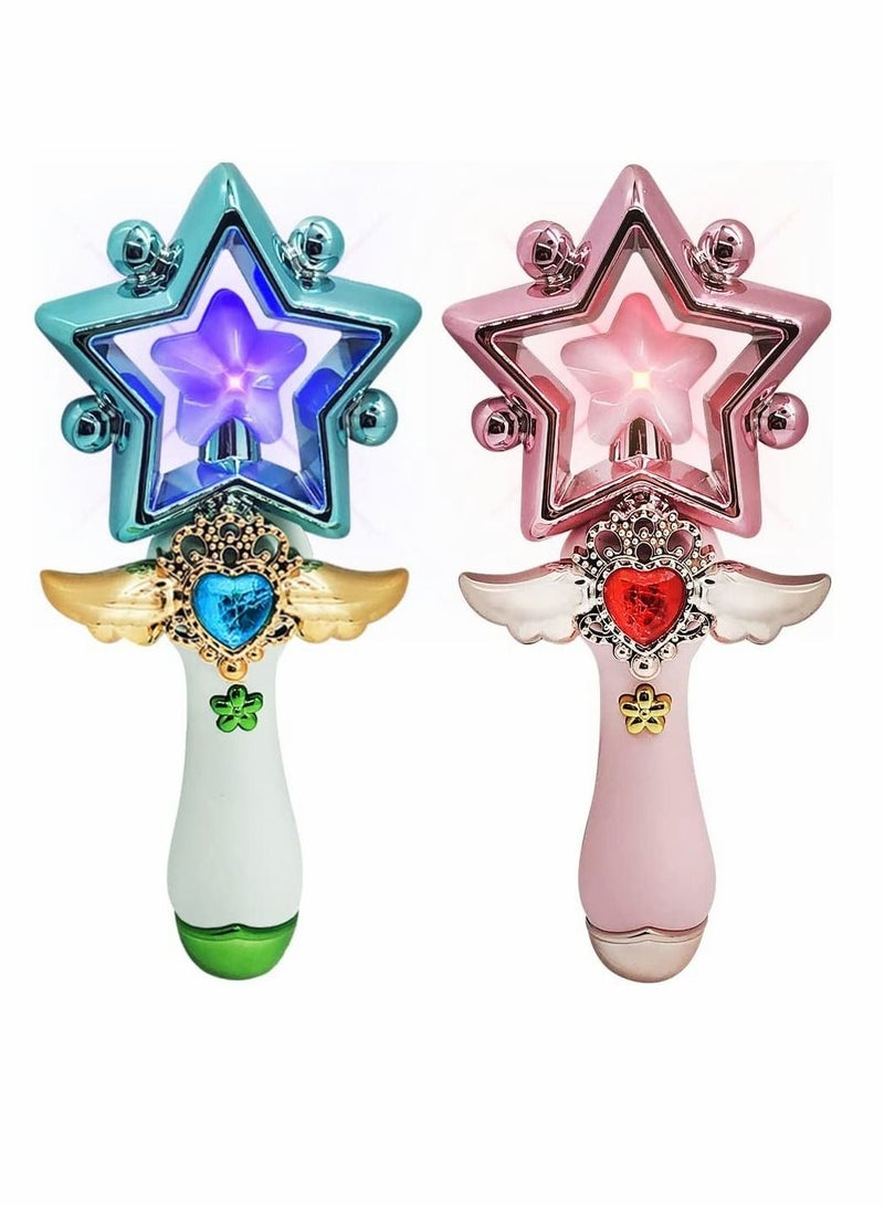 سيوسي تضيء عصا سحرية نجمة 2 8 بوصة أميرة جميلة عصا سحرية ، مع تأثير الدوي وميض الصوت السحري ، والبطاريات بما في ذلك لعبة وهمية الدعائم أفضل هدية عيد ميلاد الحزب المفضلة للأطفال ( نجوم ) - Image 1