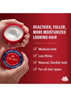 Old Spice Old Spice Classic Pomade for Men Twin Pack, Medium Hold, Low Shine Hair Wax, For All Hair Types, 2.22 Oz Each (Set of 2)  - Image 3