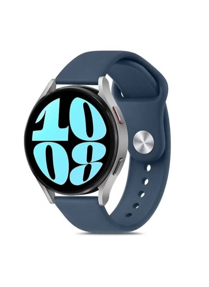 Bands Compatible with Samsung Galaxy Watch 6 Band 40mm 44mm, Galaxy Watch 6 Classic Bands 43mm 47mm, 20mm Soft Silicone Sport Replacement Strap for Galaxy Watch 6 Band Women Men - Abyss Blue - Image 1