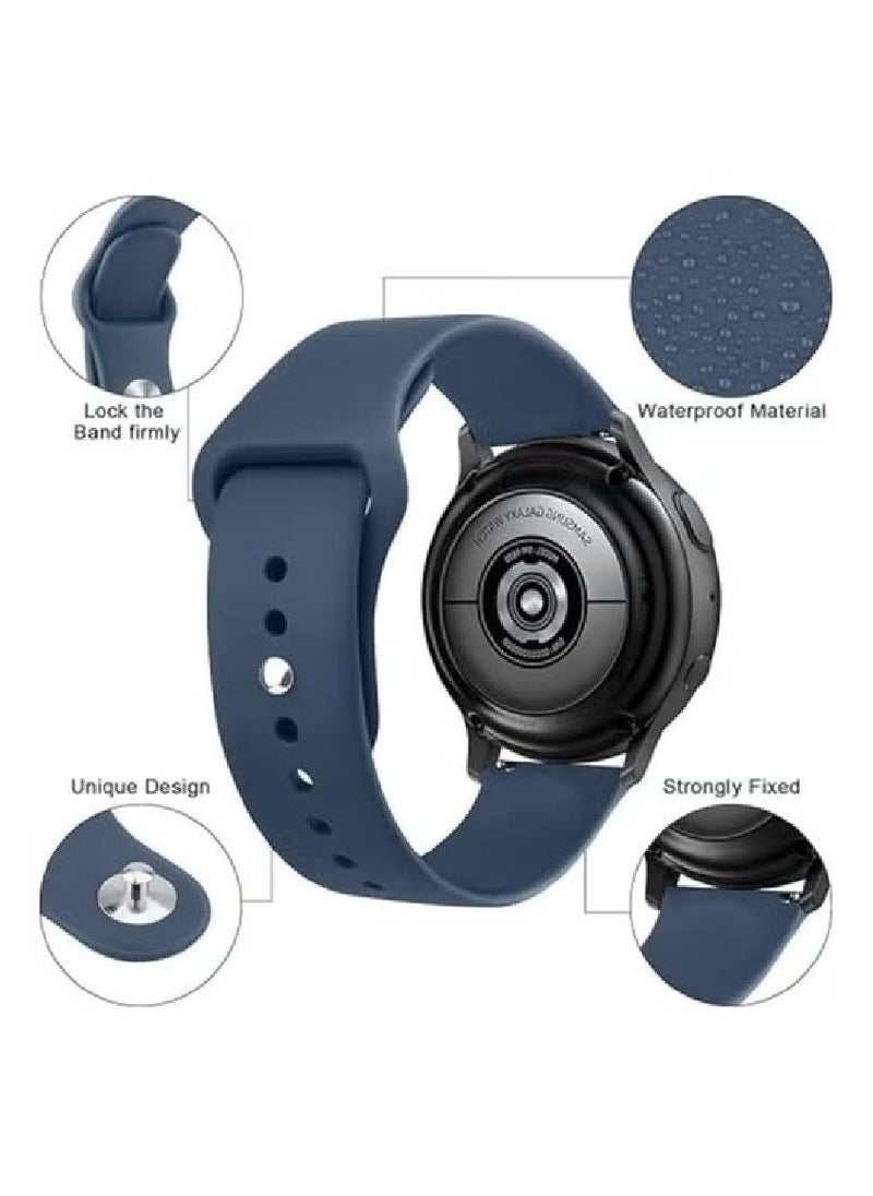 Bands Compatible with Samsung Galaxy Watch 6 Band 40mm 44mm, Galaxy Watch 6 Classic Bands 43mm 47mm, 20mm Soft Silicone Sport Replacement Strap for Galaxy Watch 6 Band Women Men - Abyss Blue - Image 2