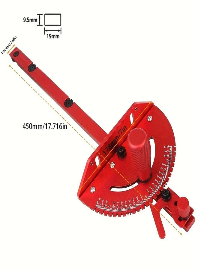 JCFANTS Table Saw Miter Gauge,Mitre Gauge for Table Saw Precision Miter Gauge w/Telescoping Fence and Dual Flip Shop Stop, Aluminum Miter Fence w/45 degree Angled Ends for Maximum Stock Support - Image 3