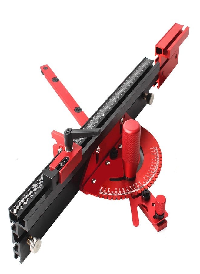 JCFANTS Table Saw Miter Gauge,Mitre Gauge for Table Saw Precision Miter Gauge w/Telescoping Fence and Dual Flip Shop Stop, Aluminum Miter Fence w/45 degree Angled Ends for Maximum Stock Support - Image 1