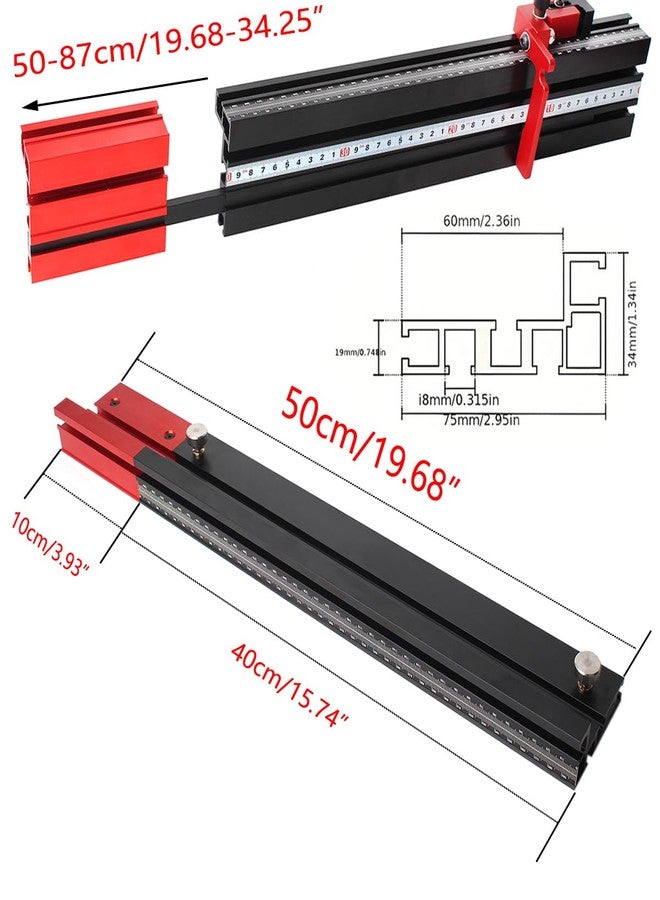 JCFANTS Table Saw Miter Gauge,Mitre Gauge for Table Saw Precision Miter Gauge w/Telescoping Fence and Dual Flip Shop Stop, Aluminum Miter Fence w/45 degree Angled Ends for Maximum Stock Support - Image 2