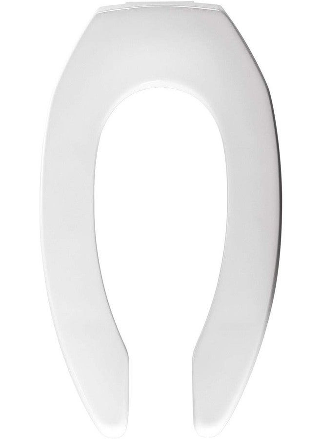 BEMIS 2155CT Commercial Open Front Plastic Toilet Seat, Heavy Duty Industrial Seat without Lid, Secure Installation, Made in USA, Elongated, White - Image 1